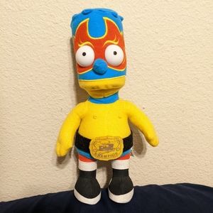 The Simpsons Lucha Libre Bart Plush Wrestling Doll 11”